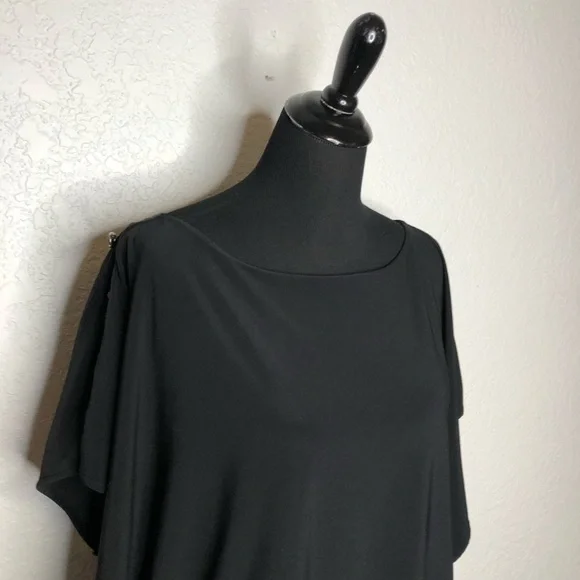 WHBM black batwing button sleeve blouson dress size Extra Large XL - Picture 2 of 16
